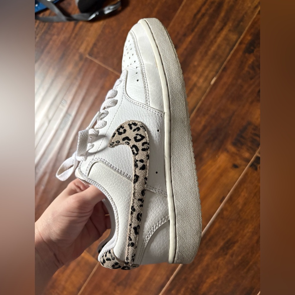 Nike COURT VISION LOW SNEAKER with Leopard Accent